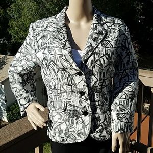 Chico's Black & White Jacket - Chico's Size 1